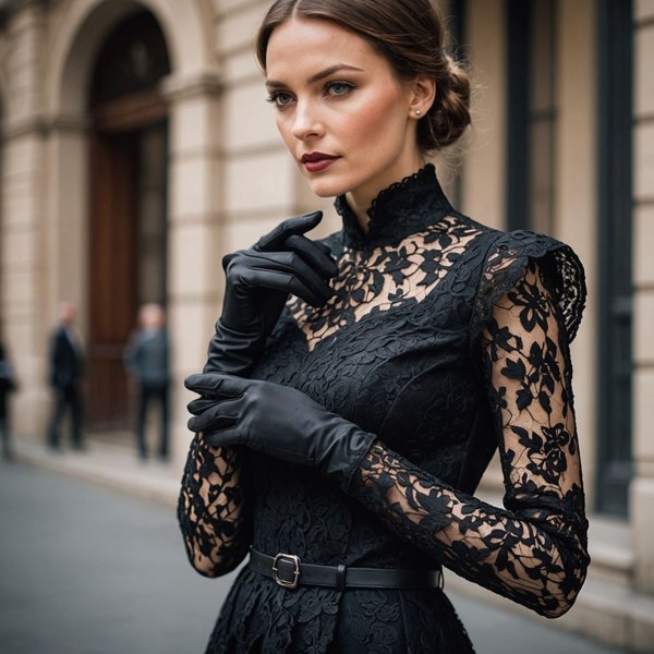 Comment intégrer des gants en dentelle dans une tenue de soirée?